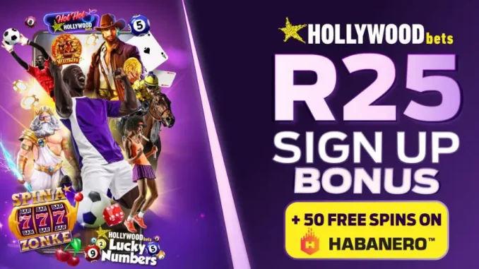 Hollywoodbets Register Login Online: R25 Bonus + 50 Free Spins on Spina Zonke