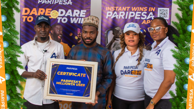 PariPesas Millionth User: Owolabi Asraf Bolaji Takes Home 1,000,000 Naira Reward!