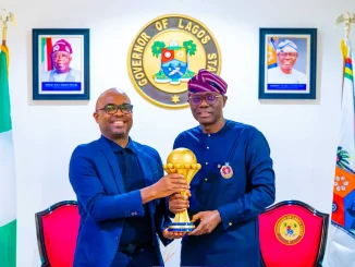 Sanwo-Olu Receives AFCON Trophy, Charges Super Eagles To Go For Title In Cote dIvoire